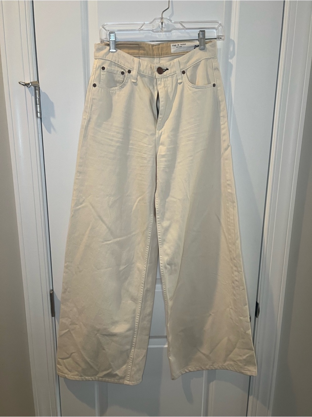 rag & bone Women’s Featherweight Sofie Wide-Leg Jean in cream